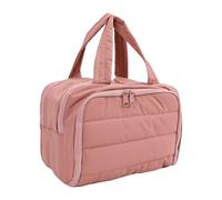 Generic Puffy Travel Makeup Bag Large Capacity Vertical Wet Dry Separation for Women Lightweight Taslan Fabric 30cm (Pink)