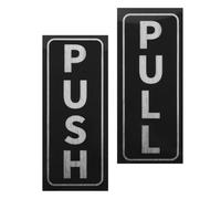 Generic Pull Push Stickers 2 Pcs Self-Adhesive Door Indicator Sign Clear English Labels for Sliding Doors Office Business 4.72 X 1.97 X 0.12 in