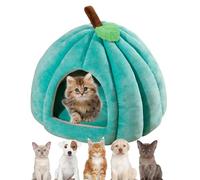 Generic Pumpkin Nest, Cute Halloween Themed Cat Bed, Fluffy Cat Bed, Cat Cave Bed Tent with Removable Cushion, Polyester & PP Cotton, Green, Cat, 45x45x40cm