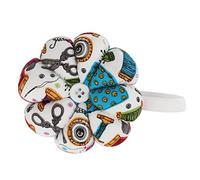 Generic Pumpkin Shape Pin Cushion with Elastic Wristband, Cute Cartoon Strong Needle Collector for Bead Pin Bag Sewing, Ideal Sewing Mother's Day (Colored needle thread)