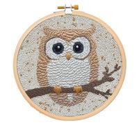 Generic Punch Needle Kit Owl Design: Complete DIY Crafting Kit for Adults & Kids, Modern Cross Stitch Art Kit, 8 inches x 8 inches, Not Foldable