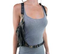 Generic Punk Leather Messenger Bag, Retro Gothic Bag Punk Belt Bag with Chain, for Casual Sports Sling, Travel, Legs and More (Black)