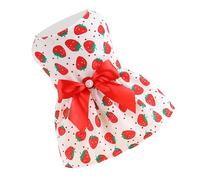 Generic Puppy Costume, Polyester Fabric Breathable Comfortable Touch Red Strawberry Spring Summer Fit Dog Dress for Daily or Holiday Party (XXL)