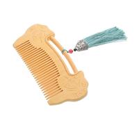 Generic Pure Boxwood Carved Wooden Comb with Ruyi Lock Pattern, Fine Tooth Design for Hair Care and Beard Grooming, Scalp Massage Tool Suitable for Women and Men