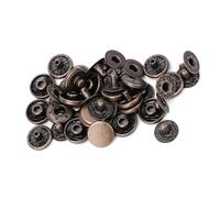 Generic Pure Brass Snap Buttons Set Durable Press Stud Fasteners for Clothing and Luggage 50 Sets Silver Bronze Black 10mm 12.5mm 15mm (12.5MM)