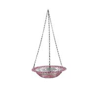 Generic Purple Plastic Hanging Bird Feeder and Bath, Outdoor Use, Easy to Clean, Bottom Drain Design, Hanging Mount, Includes S-shaped Hooks and 3 Sturdy Chains
