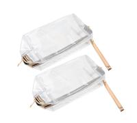 Generic PVC Glitter Makeup Bag Set 2pcs, Large Capacity Travel Wash Bag with Zipper, Portable Multipurpose Toiletry Pouch for Women in Silver