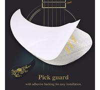Generic PVC Guitar Pick Guard Adhesive Backing 2Pcs Vine Pattern Pickguard for Acoustic Guitar Gold/Silver Vine Protection Accessory (golden flower)