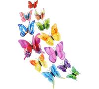 Generic PVC Magnetic Butterfly Stickers Not Easy to Fade Or Deform 48pcs Double-Layer Design Random Color for Refrigerator and Mailbox for Home Decoration and Holiday Use