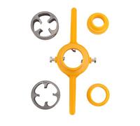 Generic PVC Thread Maker Durable Plumbing Tool for PVC Threading with 3 Dies 1/2 3/4 1 Inch NPT Die Set for Water Pipe, Plastic Pipe
