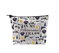 Generic PYOUL Policewoman Gift Policewoman Era Makeup Bag Police Officer Cosmetic Bag Police Woman Appreciation Zipper Pouch Bag (Policewoman Era Bag)