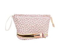 Generic Quilted Floral Cosmetic Bag Makeup Organizer Toiletry Bag for Women Girls (Red)