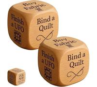 Generic Quilter's Dice, 20 Wooden Decision Dice with 6 Engraved Quilting Tasks, Creative Tool for Quilting Projects (2 pcs)