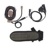 Generic Radio Headset with Noise Cancelling Mic Headband Push to Talk Key Headphones for UV5R Plus BF888S TK3202 Outdoor Sports Communication (Brown)