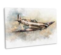 Generic RAF Spitfire Wall Art Framed Canvas Print WW2 Watercolour Style Picture (no.2) (76x51cm / 30x20inch)