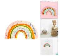 Generic Rainbow Baking Decorative Stickers Set, 24pcs Colorful Adhesive Seal Labels with Happy Every Day, Happy Birthday Thank You Designs, for Wedding, Christmas, and Packaging