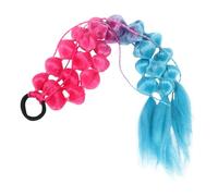 Generic Rainbow Bubble Braid Hair Extensions 24-inch Synthetic Colorful Ponytail for Kids and Girls 10-piece Set for Parties and Costumes