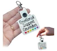 Generic Rainbow Hearts Snap Tab Design Embroidered Keychain, Emotional Support Coworker/Human/Work Wife Keychain, Funny Gifts (A)