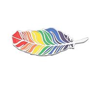 Generic Rainbow Pride Feather Enamel Pin (Steel color, APPAREL_PIN)