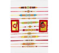 Generic Rakhi for brother | Rakhi Set of 12 for Brother | Rakhee Bracelet on Festival of Raksha Bandhan for Brothers | Made By Premium Thread And Multicolor stones and Rudraksh Comes with Roli Chawal