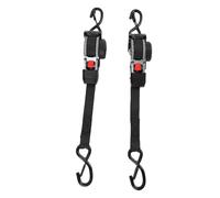 Generic Ratchet Straps 1inch X 10ft Heavy Duty Retractable Tie Down Straps for Boat Auto Transport with S Hooks for Boating Enthusiasts Nylon Black 2pcs