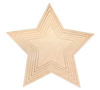 Generic Rayher Set of Five Wooden Star Frames and One Star Board for Crafting, Wood Stars for DIY Party Decorations, various sizes, natural wood, 64514505