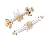 Generic RC Car Axle Spare Parts, High Precision, Lightweight, Durable RC Front Rear Axle Set Made of Aluminum Alloy and Brass for 1/18 Model (Silver)