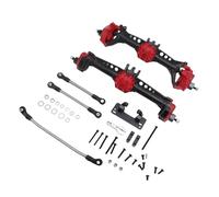 Generic RC Front Rear Axle Set, Nylon Construction Axle Set, Increased Ground Clearance for Axial SCX10 and SCX10 II 1:10 Scale Remote Control Crawler (Black Red)