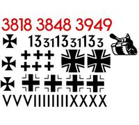 Generic RC Tank 1/16 Decals Sticker Tiger Panter Model Making Thank 1:16 (56/6) (Matte Red Black)