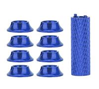 Generic RC Transmitter Aluminum Nuts Kit, Colorful Decorative Upgrade Parts for FUTABA Remote Controller, Easy Installation, 8-Piece Set, Dark Blue & Red (Dark Blue)
