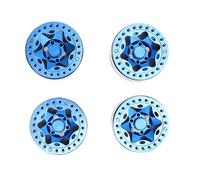 Generic RC Wheel Hub Aluminum Alloy Upgrade Accessories for 1/10 RC Crawler Secure Connection for All Terrains 4pcs 1.9 Inch Beadlock Wheel Rim Hub (Blue)