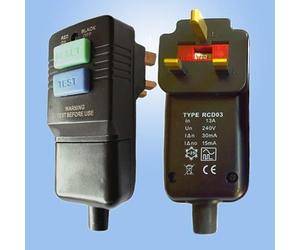 Generic RCD Safety Plug, 13A, UK, 30ms, 30mA, 240VAC, IP55, BS7071/BS1363, Black, 3-pin Plug
