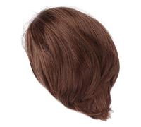 Generic Real Men Short Brown Wig No Trimming Required for Men Halloween Full Wigs, Male Short Straight False Hair Full Wig for Party High Temperature Fiber