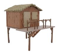 Generic Realistic Thatched Cottage Model Wild Animal Scene House Decoration Pvc Material with Vivid Reproduction and Sturdy Design and Garden Landscape Ornament for Room and Sand Table