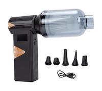 Generic Rechargeable Cordless Leaf Blower Compact 4 Speed Air Duster for Indoor Outdoor Use with 3600mAh Battery (Black)