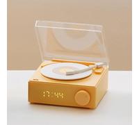 Generic Record Player Bluetooth Speaker Stylish Portable Wireless Turntable Speaker for Bedroom Bluetooth 5.0 360 Degree Sound (Yellow)