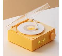 Generic Record Player Bluetooth Speaker Stylish Portable Wireless Turntable Speaker for Bedroom Bluetooth 5.0 360 Degree Sound (Yellow)