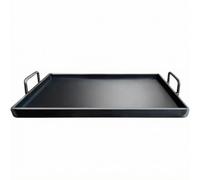 Generic Rectangular Cast Iron Griddle Uncoated Seasoned Iron Griddle Non-Electric Cookware for Home Cooks, Commercial Kitchen, 45x32 Cm