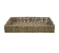 Generic Rectangular Seagrass Tray Brown Basket for Household Storage Woven Seaweed Material Decorative Bread Basket for Living Room or Hotel