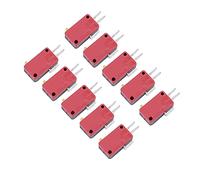 Generic Red 3Pins Push Button Micro Switch Replacement for Game Security 10Pcs for Gaming
