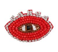 Generic Red Beaded Eye DIY Clothing Patch Sticker for Clothes Decoration and Covering Holes Or Scars, Creative and Delicate Cloth Applique for Garments in DIY Projects