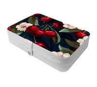 Generic Red Cherries-1569 Travel Jewelry Box - Your Portable Treasure Chest for Rings,Earrings,Necklaces.Great Gift for Women Who Love to Travel - Large Organizer Case - 1 Pack