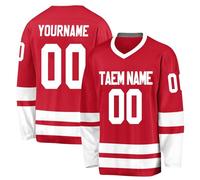 Generic Red Custom Ice Hockey Jersey - Men's One Size