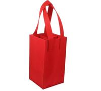 Generic Red Felt Wine Tote Bag for Beer and Whiskey Bottles, Sturdy Multi-Bottle Carrier for Travel and Holiday Gatherings