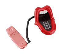Generic Red Funny Lip Telephone with Crystal Clear Sound Quality for Home Office Decor, Plastic Tongue Phone LED Indicator