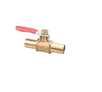 Generic Red Handle Small Valve 6mm 8mm 10mm 12mm Hose Barb Inline Brass Water Oil Air Gas Fuel Line Shutoff Ball Pipe Fittings(Tube OD 6MM,200 Pcs)