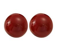 Generic Red Stud Earrings For Ladies, Round Ball Design, Flat Back, Elegant Enamel, Lightweight, Measures 0.8 X 0.8 X 0.5 In / 2 X 2 X 1.2 Cm, Great For Everyday And Special Events