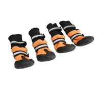Generic Reflective Dog Boots for Hiking Pet Puppy Shoes Non Slip Orange 4x Dog Boot for Backpacking Mountain Biking (XL)