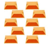 Generic Reflectors Sturdy for Driveway 10pcs for Driveway Posts Yellow Plastic with Dual-sided Visibility and High Reflectivity Road Reflectors Sidewalk, and Urban Roads Safety