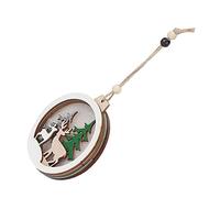 Generic Reindeer Ornaments, Light Wooden Decorations Cute Warm Christmas Light Hanging Ornaments Up Christmas Reindeer for Parties (Type A)
